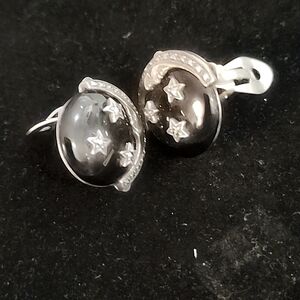 Vintage black onyx earrings